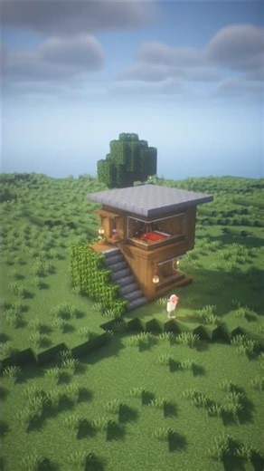 Minecraft ⛏️ small and easy modern spruce base tutorial ‼️