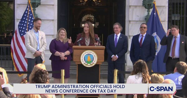 Trump Administration Officials Hold News Conference on Tax Day