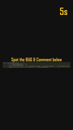 Java Code Riddle: Why is the potion potency 7? #shorts