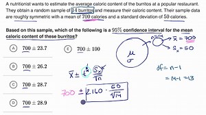 Example constructing a t interval for a mean