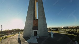 Christ redeemer in Lisbon shot with fpv drone