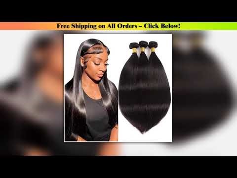 Brazilian Straight Human Hair Bundles 1/3/4 PCS 10-40 Inches Natural Black Double Weft Braiding
