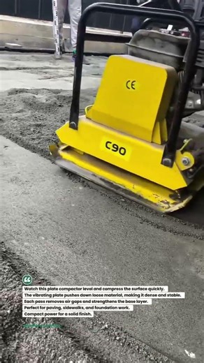 Plate Compactor Smoothing Concrete Base Fast! #construction #compactor #concrete