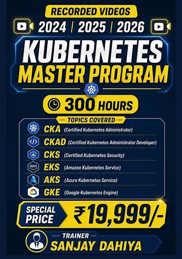 Kubernetes Master Program 2026 🚀 | CKA + CKAD + CKS + EKS + AKS + GKE | 300 Hours Recorded
