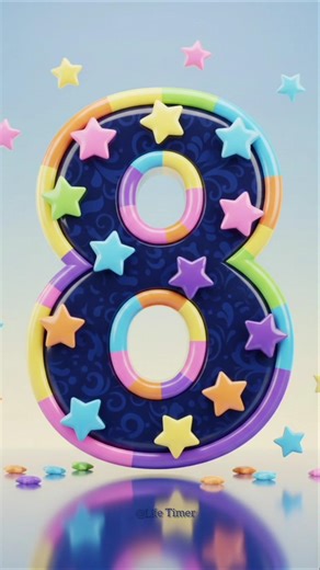 9 to 0 Cute Star Countdown ⭐ Colorful Numbers with Voice | Kids Learning Timer #countdown #shorts