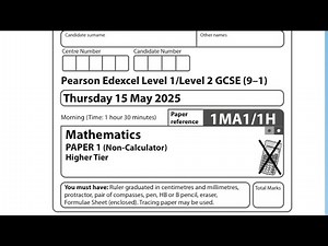 EDEXCEL GCSE 2025 Higher MATHS Paper 1 Walkthrough!