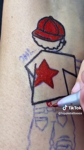 Tutorial como fazer Tattoo de mentira com caneta #tattoos #escola #caneta #ideias #tattooartist #tattoo