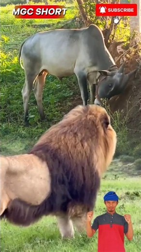 Sapi Tak Sadar Bahaya! Singa Jantan Sudah Bersiap Mengintai #animals #shorts