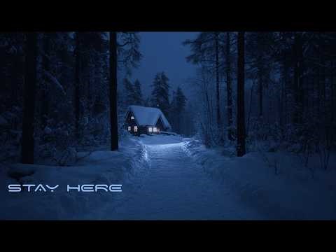 Deep Focus Night — Snowy Path by a Cozy Cabin | Relax, Study & Sleep