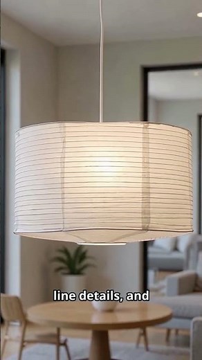 Large Drum Shaped Premium Fine Line Paper Lantern Lampshade, White