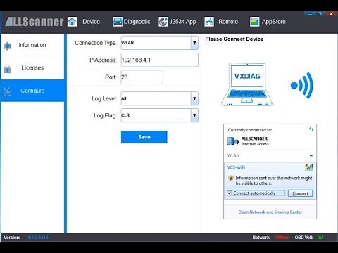 VXDIAG VCX Nano Diagnostic Tool WiFi Connection Setup