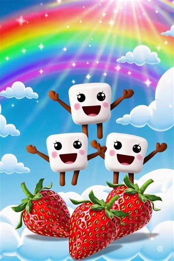 Dancing Marshmallows with strawberry's