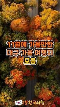 11월에 가기좋은 대구 가을 여행지 모음 | 국내여행추천, 대구가볼만한곳, 대구여행지추천