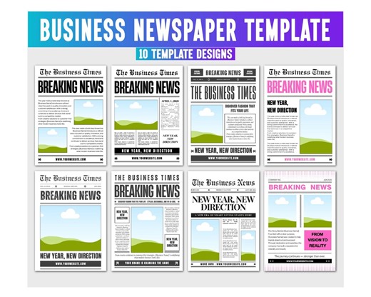 10 Editable Business Newspaper Template , Grand Opening, Photoshoot (digital Download), DIY Editable Large Newspaper Bundle - Etsy