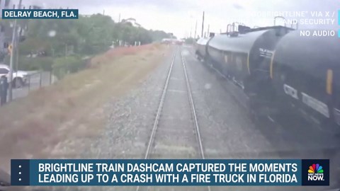 Train dashcam footage shows lead-up to collision with fire truck in Florida