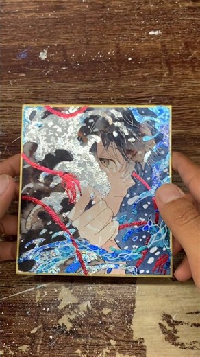 ｢波のフード｣#イラストメイキング #アナログイラスト #キラキラ