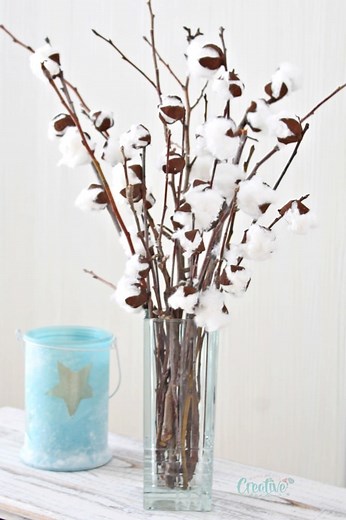 DIY cotton branches farmhouse décor