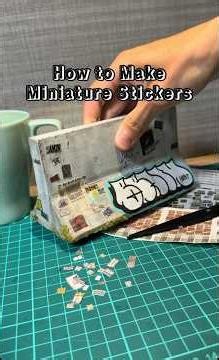 How to Make Miniature Stickers🖨️📱💥 #streetart #dioramaart #fingerboard #miniatureart