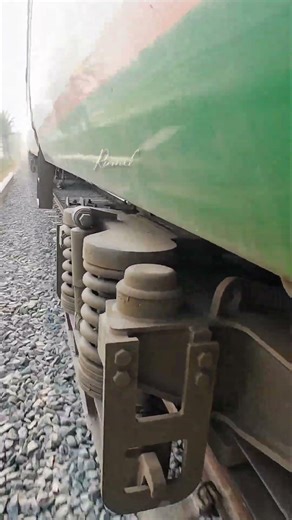 Vibration of coil spring. 😮#ontario #train #track #suspention #speed