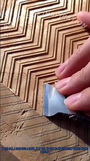 Wood Carving: Refining Intricate Zigzag Patterns
