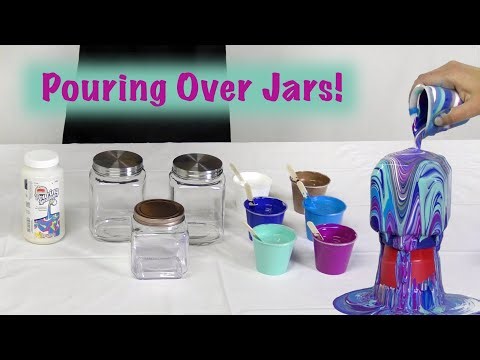 Pouring On Glass Canister Jars With Lids! 😃 Amazing Layers In This Acrylic Pour