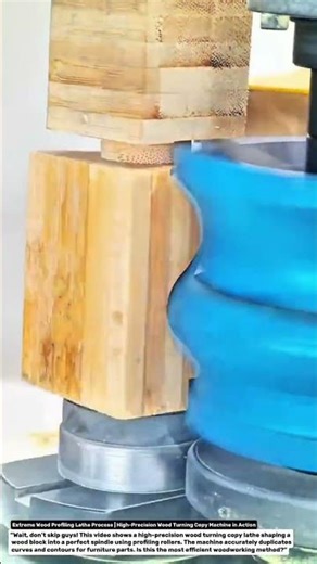 Extreme Wood Profiling Lathe Process | High-Precision Wood Turning Copy Machine in Action.