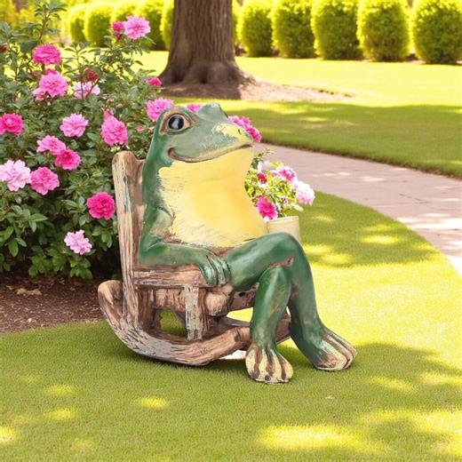 Solar Frog Garden Statue, Outdoor Resin Figurine With LED Light, Lawn & Patio Decor - Etsy