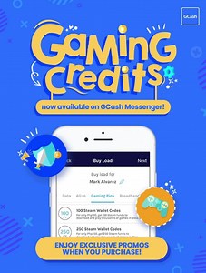 Pwede ka nang mag-level up sa favorite games mo with GCash Messenger! Bili na ng gaming pins for Steam and Garena — just tap "Money" and "Game Credits" on GCash Messenger to get started. Download the GCash App or register to GCash on Messenger, available for all networks! #GCashMoNaYan Play Store: bit.ly/GCashAndroid App Store: bit.ly/GCashiOS GCash on Messenger: m.me/gcashofficial | GCash