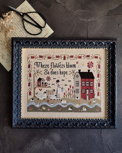 Summer in the Country - Counted Primitive Cross Stitch Pattern PDF by Stitches Through the Years - Etsy