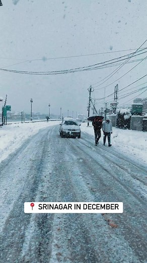 Srinagar in December ❤️ #snowfall #winter #snowday #kashmir #srinagar #travelreels | Isa Khan Travel