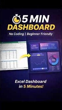 Create an Excel Dashboard in 5 Minutes | Excel for Beginners 🔥🔥 #spreadsheets #dashboard #excel