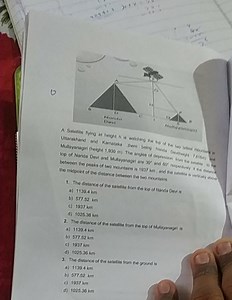 0 the midpoint of the distance between thie two mountainsThe d... | Filo