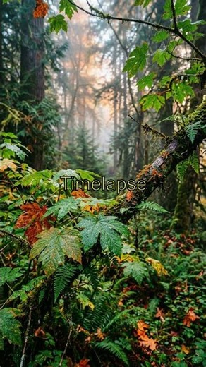Misty Dawn: Time-Lapse Forest Awakening #NatureLovers