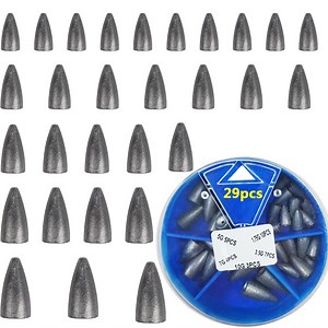 [Hot Item] Bass Saltwater Fishing Handy Box Assorted Worm Weights Slip Bullet Sinkers