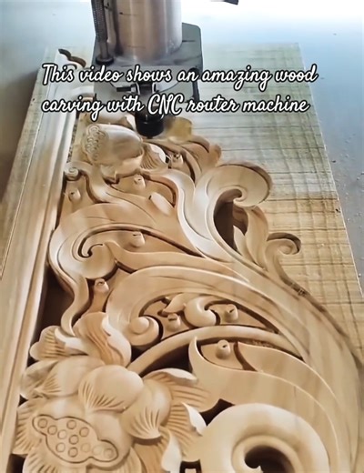 ​Amazing 3D Wood Carving on a CNC Router. #technology #diy #CNC #router #machine #woodcraft #shorts