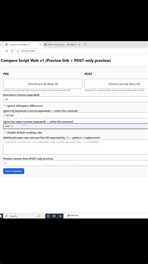 Network Config Compare Tool ⚡ Regex Ignore Magic in 60s