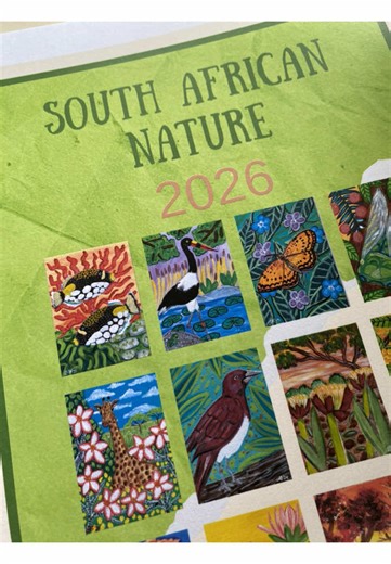 Welcoming in the New Year 🤗🌻🎉 2026 with a look at my art calendar for this year 🌿🎨 This year’s calendar highlights South African Nature seen around the country and along the ocean coastlines 🌍🇿🇦 All the artworks are acrylic paintings 🎨🌿 featuring wildlife, birds, ocean animals, insects, flowers and South African scenes 🌿 Wishing everyone a happy and blessed 2026 🎉 #artcalendar #southafrican #mzanzi Lauren Barta Art South African Nature South African Birdlife South African Wildlife Ar