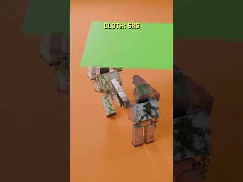 Minecraft Iron Golem Satisfying Cloth Simulation and Animations!