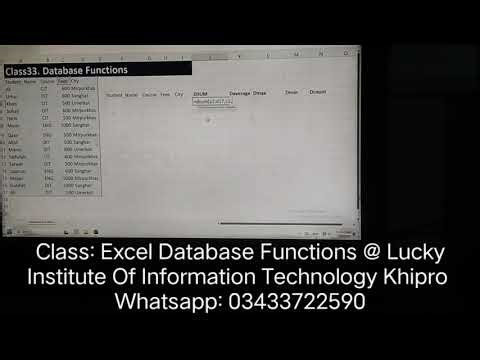 Microsoft Excel Database Functions