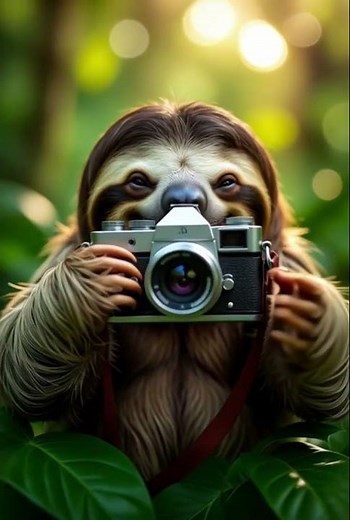 Mischievous Sloth Photographer 📸 | Jungle