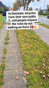 In Denmark, bicycles have their own paths 🚴‍♀️ and people respect the rules by not walking on them 🇩🇰👏 #fblifestyle #denmark #everyone #viralreels #foryou | Lum Pedersen's Family