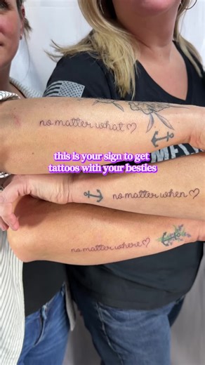 No matter what, no matter when, no matter where matching bestie tattoos! This is the universe telling you to get matching tattoos with your best friends! #bestietattoos #bestietattoo #bestfriendtattoos #matchingtattoos #friendshiptattoo