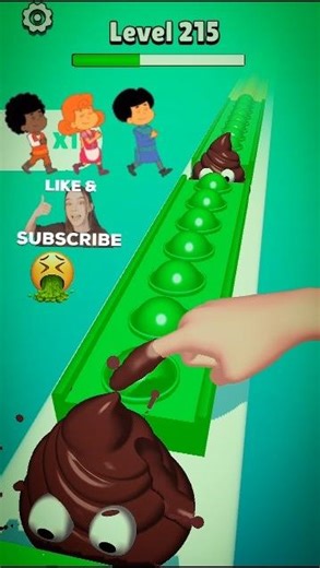 🤠💩 Pop Run 3D 😱 New Level Same Colour #gameplay💥😎 #poprun3d #gaming #shorts