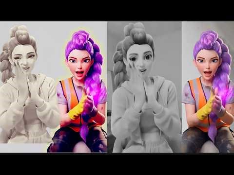 COLORING MIX demon hunter & Dance battle #colors #mix #shorts #trend