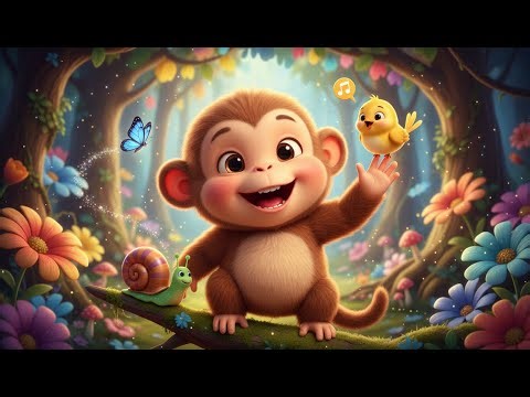 Little Monkey in the Forest 🐒🌳 | Fun Children's Song to Sing Along To