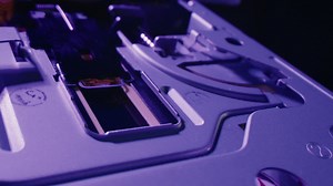Floppy disc FDD close up, Using diskette for old PC computer macro. Archive programme or Music recorder, playing retro computer games. Vintage device for office, obsolete technology. . High quality 4k footage | Premium Stock Video Footage