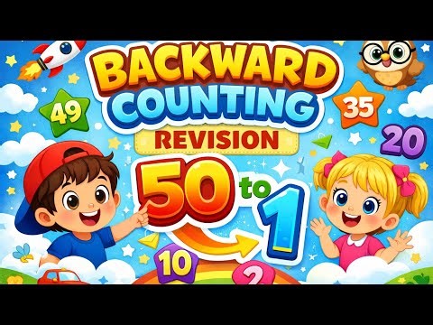 Backward Counting 50 to 1 | Revision for Kids | Learn Numbers in a Fun Way