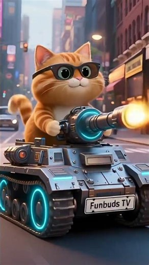 Kid and Cat Drive a Futuristic Tank in the Backyard! 🚀🐱 #shortsviral #shortvideo#ai #cat