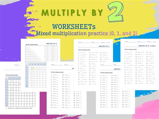 Multiplication by 2 Worksheets | Times Tables 0–2 | Grade 1-2 Math | Printable PDF - Etsy