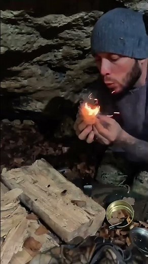 Start a Fire in Heavy Rain, Survive in the Wilderness #shorts